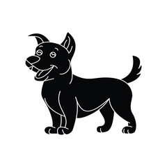 A Bold Dog Silhouette Design