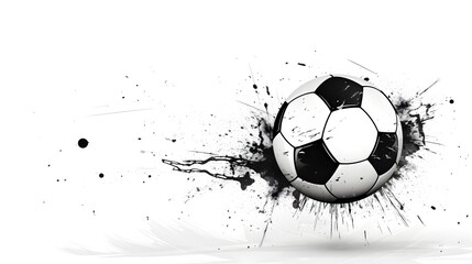 Fototapeta premium Dynamic Soccer Ball Action Ink Splash Graphic Design Sports Background