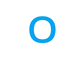 Isolated Bright Blue Letter O Against White Background for Design