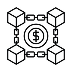 Block chain vector outline icon. EPS 10 file