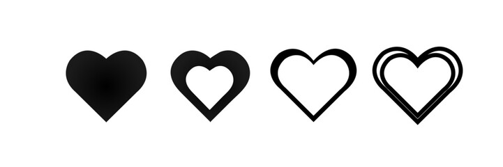 Red heart icons set vector d