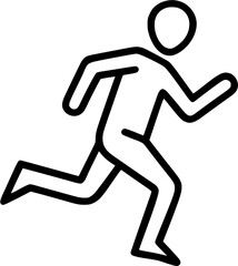 Running person in outline icon style, Body Movements theme.