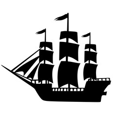silhouette of a ship. pirate ship vector