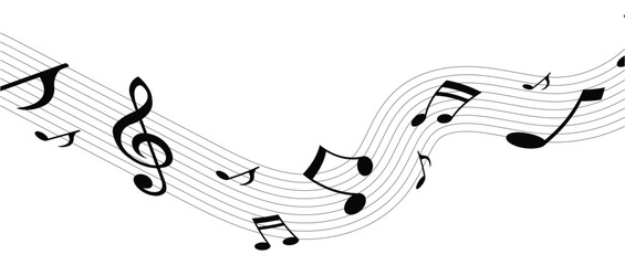 Music notes wave isolated, group musical notes background for stock. Music notes icon set, Music notes symbol, vector illustration in eps 10.