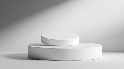 Minimalist white pedestal display