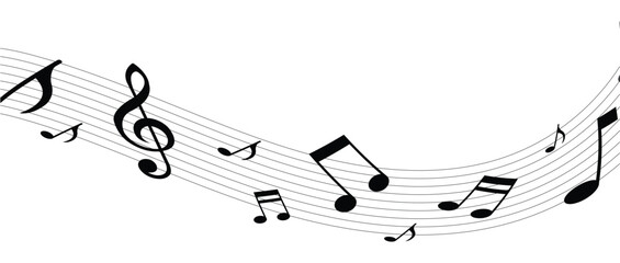 Music notes wave isolated, group musical notes background for stock. Music notes icon set, Music notes symbol, vector illustration in eps 10.