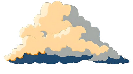 Abstract PNG Illustration Of A Large Cumulus Cloud On Transparent Background