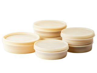 Reusable silicone stretchy lids in various sizes, alternative to plastic wrap, food saving solution on white background