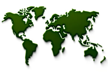 Photorealistic 3D World Map Carved from Lush Green Forest Canopy - Ultra HD Visualization for Environmental Sustainability