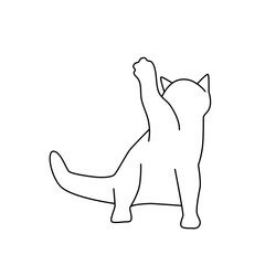 Hand-Drawn Line Art of a Cat