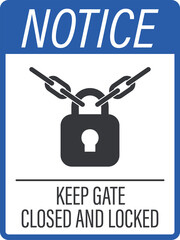 Naklejka premium Notice label of a door with a key, symbolizing door and gate security, urging always locking doors