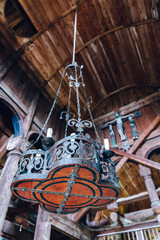 Chandelier in the nave of Urnes Stave Church