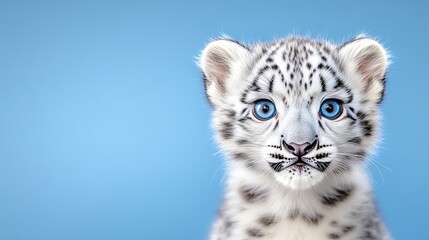 Obraz premium Cute snow leopard cub portrait