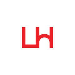 letters lh uh simple geometric line logo vector