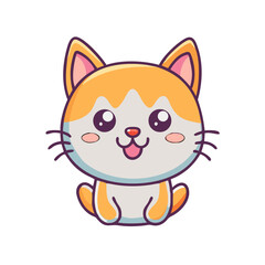 Fototapeta premium Cute Cartoon Cat Icon