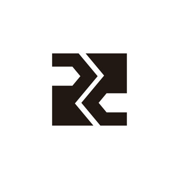 letter rc ambigram simple geometric logo vector