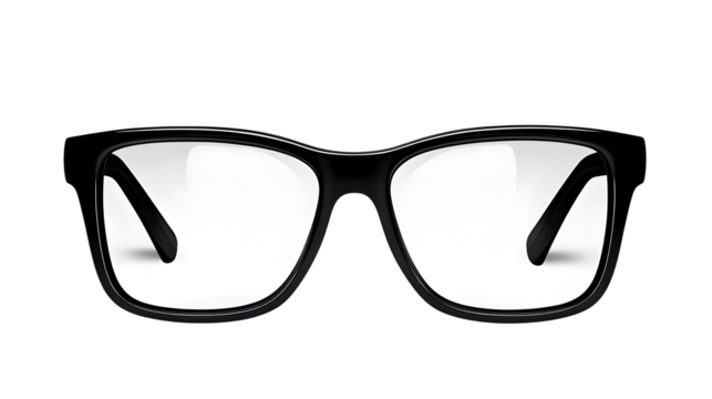 Black Glasses Illustration With Transparent Lenses Fashion Eyewear Accessory
