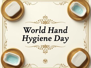 Elegant Poster with Gold Accents and Hygiene Message