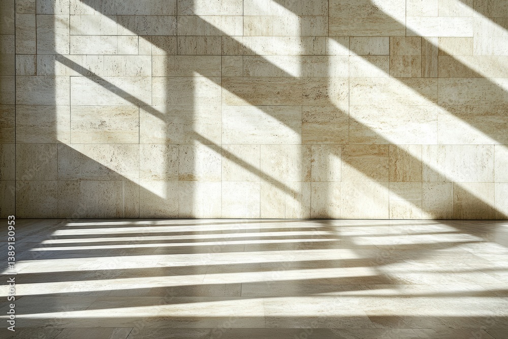 Poster Structured patterns of layered shadows create elegance with neutral tones in an abstract environment