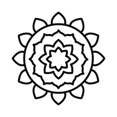 Rangoli vector outline icon. EPS 10 file