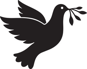 Obraz premium Peace Doves Silhouette Vector Bundle