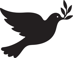 Obraz premium Peace Doves Silhouette Vector Bundle