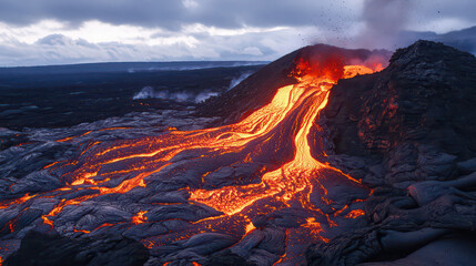 Fototapeta premium burning fire in the mountains