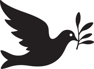 Obraz premium Peace Doves Silhouette Vector Bundle