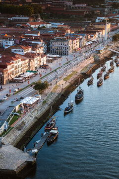 Wine cellars on the south side of Douro river, Porto, Portugal