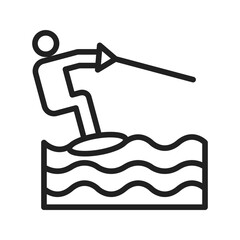 Water Skiing icon vector image. Suitable for mobile apps, web apps and print media.
