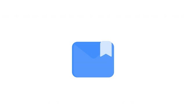Icon animation showing an envelope or message interface with a bookmark symbol in the corner,Perfect for email applications, messaging platforms, organization systems, productivity tools, and digital 