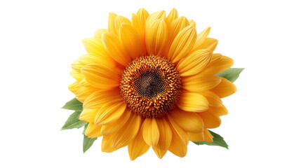 Fototapeta premium isolated transparent Background. Bright sunflower with vibrant petals and detailed center, radiating warmth and joy