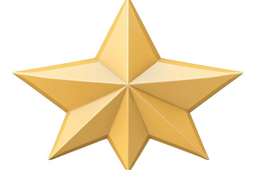 Obraz premium Gold Star Isolated Transparent Background 3D Illustration Award Shape Symbol