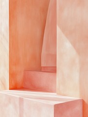 Abstract architectural design in warm tones.