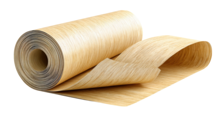 isolated transparent Background. Engineered bamboo roll, natural texture, eco friendly material, versatile design