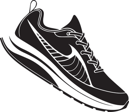black running shoe graphic clip art preview