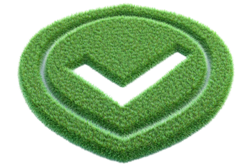 Green Grass Checkmark Symbol Isolated On Transparent Background Illustration