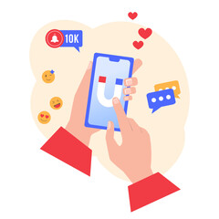 Social networks, blogging, online marketing, online payments. Vector illustration