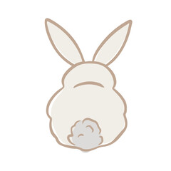 Hand Drawn Bunny. Whimsical Rabbit Line Art Sketch