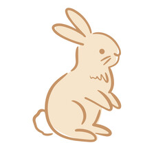 Hand Drawn Bunny. Whimsical Rabbit Line Art Sketch