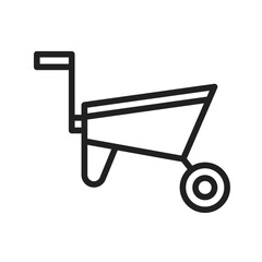 Wheelbarrow icon vector image. Suitable for mobile apps, web apps and print media.