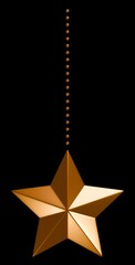 3D素材_クリスマスオーナメント_星_ゴールド