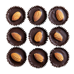 Fototapeta premium Minimalist Chocolate Cups with Almonds