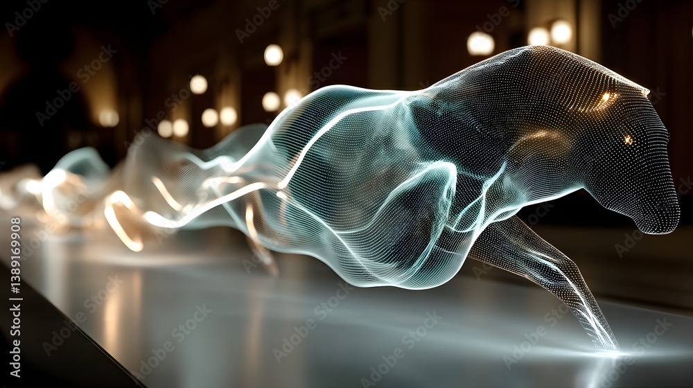 Poster a futuristic ai-driven modeling system, dynamic simulations generating real-time 3d structures, data