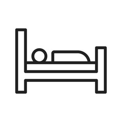 Person in Bed icon vector image. Suitable for mobile apps, web apps and print media.