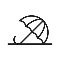 Umbrella on Ground icon vector image. Suitable for mobile apps, web apps and print media.