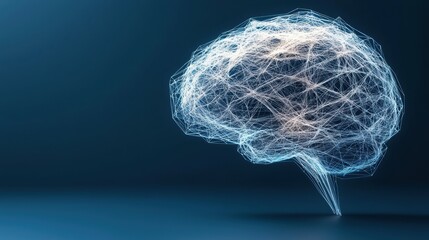 A conceptual representation of the human brain with interconnected neural networks, symbolizing cognition and intelligence.