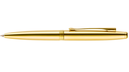 Elegant Gold Pen Illustration On Transparent Isolated Background