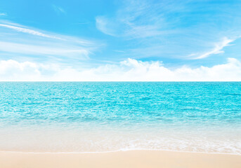 Summer landscape with a vast sea under a majestic sky