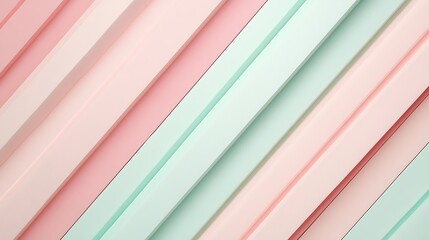 Fototapeta premium Abstract pastel pink and mint green diagonal stripes background.